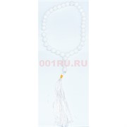 Четки мусульманские 33 бусины из белой (CK-870) пластмассы 30 см