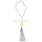 Четки мусульманские 34 бусины (CK-1528) из пластмассы серые 33 см