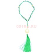 Четки мусульманские 34 бусины (CK-1528) из пластмассы зеленые 33 см