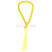 Четки мусульманские желтые 33 бусины (CK-867) из пластмассы 25 см