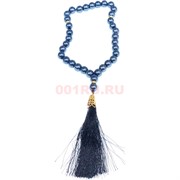 Четки мусульманские черные 33 бусины (CK-867) из пластмассы 25 см