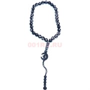 Четки мусульманские (CK-640D) 33 бусины черные пластмассовые 32 см 12 шт/упаковка