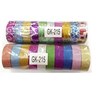 Скотч (клейкая лента) с декоративными блестками (GK-215) скотч 10 шт/уп