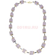 Бусы (размер бусины 1,2x1,2x1,2 см) из фиолетовой вулканической лавы 45 см
