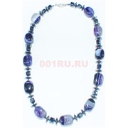 Бусы из агата (размер бусины 1,2x1,4 см) фиолетового 48 см