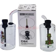 Бонг стеклянный D&K с наклейками черепов