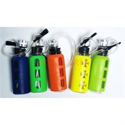 Бонг стеклянный 10 см в резине Mini Glass Hookah 12 шт/упаковка