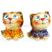 Фигурка из цветной керамики Кошка в кофте