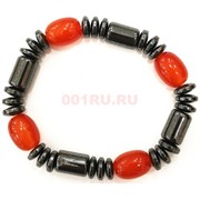 Бралет гематитовый (Y-55) с овальной бусиной сердолик 12 шт/упаковка
