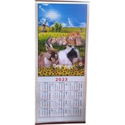 Календарь с Кроликами символ 2023 года из рисовой бумаги 10 рисунков