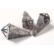 Подвеска из обсидиана металлическая 3,5 см