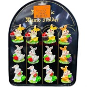 Магниты Кролики (KL-4172) с пожеланиями и фруктами 24 шт/упаковка