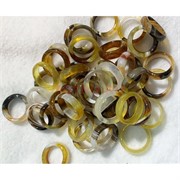 Кольцо огранка агат желтый+черный