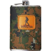 Фляга хаки 9 унций Туристка из нержавеющей стали