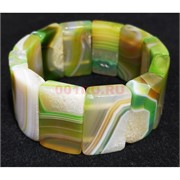 Браслет из агата 30x18 мм (светло-коричнево зеленый)