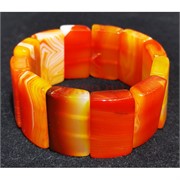 Браслет из агата 30x18 мм (ярко-оранжевый)