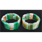 Браслет из агата 30x18 мм (зеленый светло-коричневый)