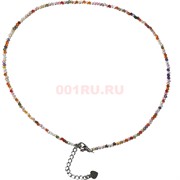 Чокер 2 мм циркон разноцветный 40 см