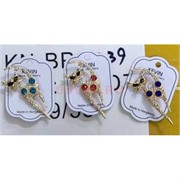 Брошь Котики металлическая (BP-1239) со стразами 12 шт/упаковка