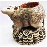 Аромалампа из шамота «Крыса на монетах» 11x14 см