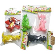 Игрушка динозавры резиновая со звуком