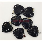 Сердце подвеска 3x3 см из синего авантюрина (цена за 1 шт)