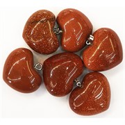 Сердце подвеска 3x3 см из коричневого авантюрина (цена за 1 шт)