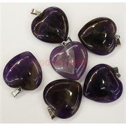 Сердце подвеска 3x3 см из аметиста (цена за 1 шт)