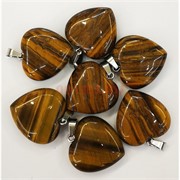 Сердце подвеска 2,5x2,5 см из тигрового глаза (цена за 1 шт)