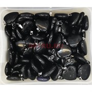 Сердце подвеска 2,5x2,5 см из черного агата (цена за 1 шт)