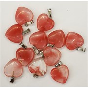 Сердце подвеска 2x2 см из розового халцедона (цена за 1 шт)