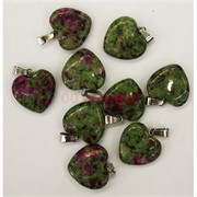 Сердце подвеска 2x2 см из цоизита (цена за 1 шт)