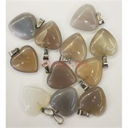 Сердце подвеска 2x2 см из серого агата (цена за 1 шт)