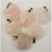 Сердце подвеска 2x2 см из розового кварца (цена за 1 шт)