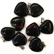 Сердце подвеска 2x2 см из черного агата (цена за 1 шт)