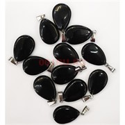 Семечка подвеска 1,5x2,5 см из черного агата (цена за 1 шт)