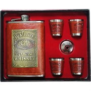 Набор с Флягой 9 унций Jack Daniels + 4 стаканчика (D-1706)