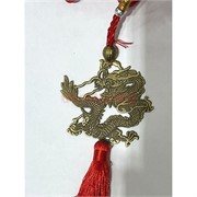 Подвеска красная Дракон металлический цвет бронза
