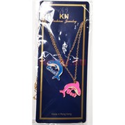 Подвеска парная «два дельфина Best Friend» металлическая 12 шт/упаковка (BS-1204)