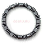 Браслет из гематита (N-105) цилиндр + 3 блинчика 12 шт/упаковка