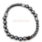 Браслет из гематита (N-140) круглые + кубики + блинчики 12 шт/упаковка