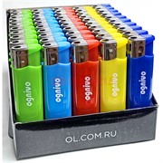Зажигалка дешевая Ognivo цветная пьезо 50 шт/упаковка