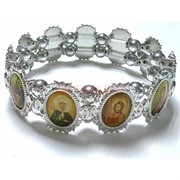 Браслет с иконками серебряный овальный 12 шт/упаковка
