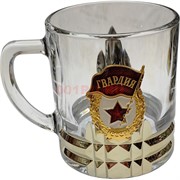 Чашка с ручкой «Гвардия» стеклянная в золоте
