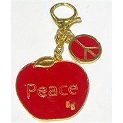 Брелок Феншуй (BR-148) Яблоко Peace двухсторонний металлический