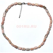Бусы из родохрозита 45 см граненый цилиндрик