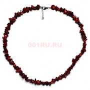 Бусы из красного коралла 45 см каменная крошка