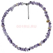 Бусы из аметрина 45 см каменная крошка