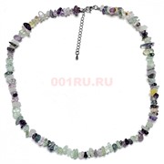 Бусы из флюорита 45 см каменная крошка
