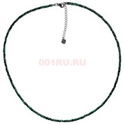 Бусы чокер 2 мм 45 см малахит кубик граненый